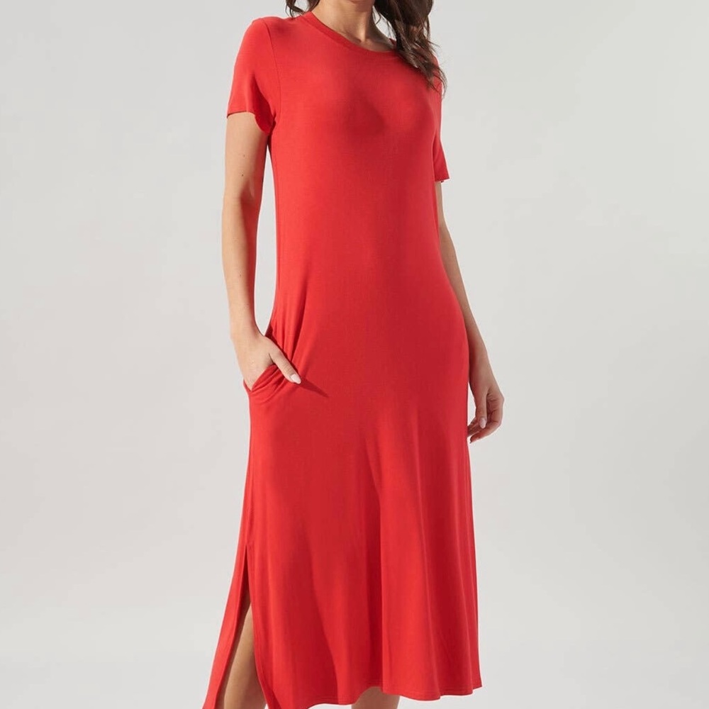 Jersey Knit Midi T-Shirt Dress